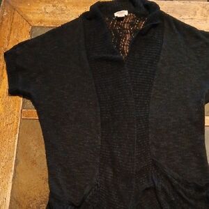 Black Short Sleeve Cardigan
